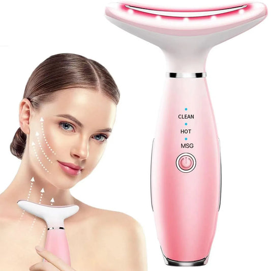 3-in-1 Heated & Vibrating Facial Massager (Face + Neck)