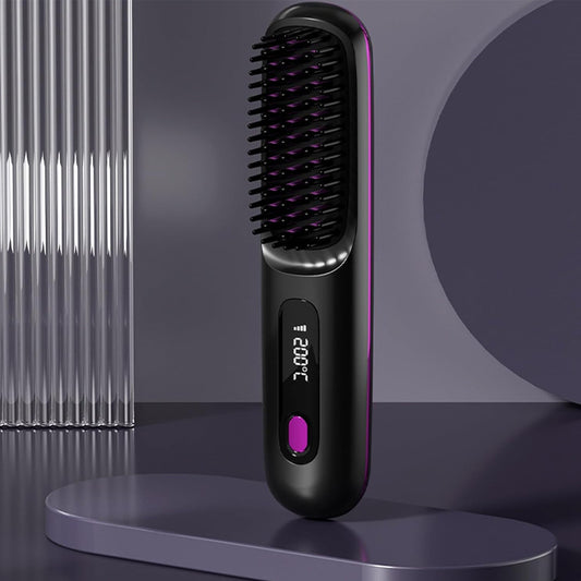 Hair Straightening Brush - Mini Negative Ion Hot Brush - Travel Essentials